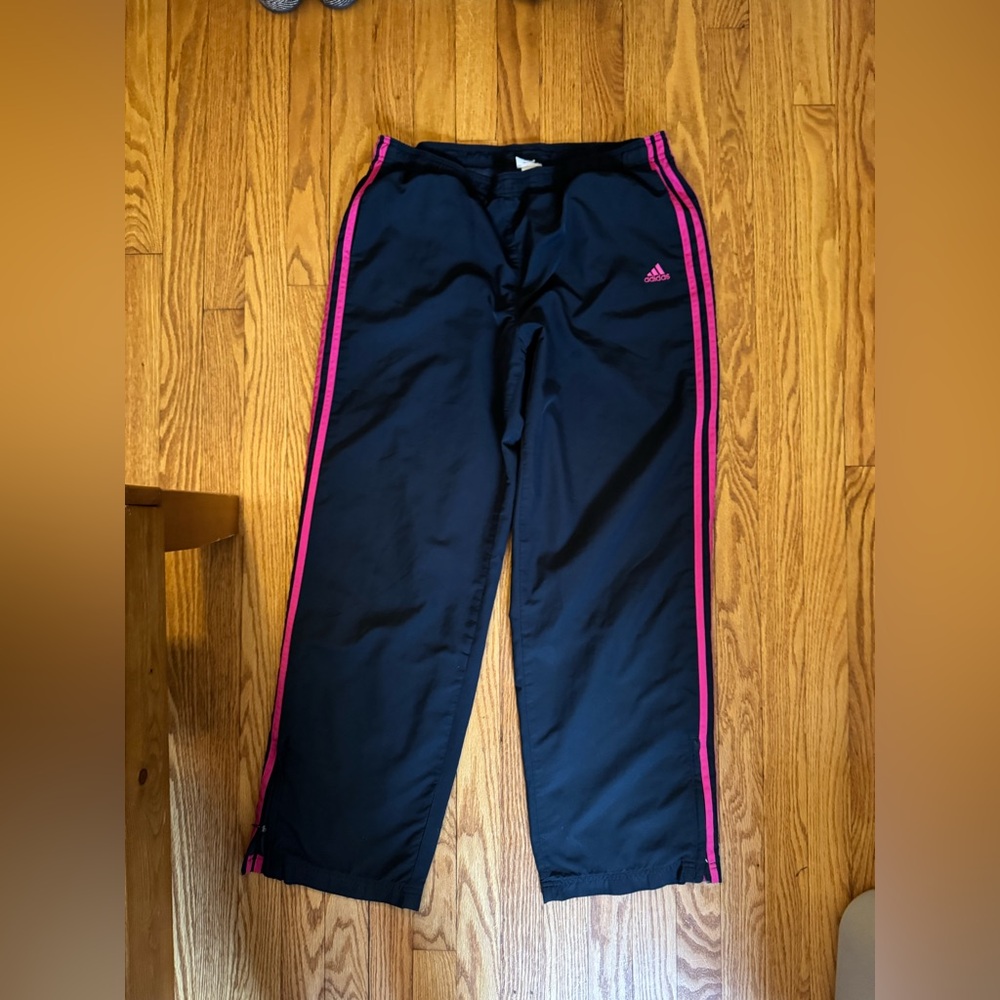 Adidas Navy and Pink Track Pants